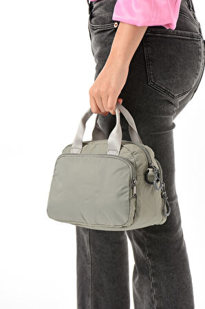 Sanmorris Suya Dayanıklı Ultra Hafif Paraşüt Kumaş 4 Gözlü Kadın El ve Omuz Çantası