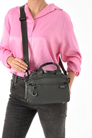 Sanmorris Suya Dayanıklı Ultra Hafif Paraşüt Kumaş 4 Gözlü Kadın El ve Omuz Çantası