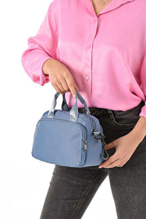 Sanmorris Suya Dayanıklı Ultra Hafif Paraşüt Kumaş 4 Gözlü Kadın El ve Omuz Çantası