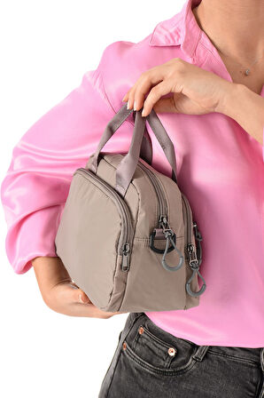 Sanmorris Suya Dayanıklı Ultra Hafif Paraşüt Kumaş 4 Gözlü Kadın El ve Omuz Çantası