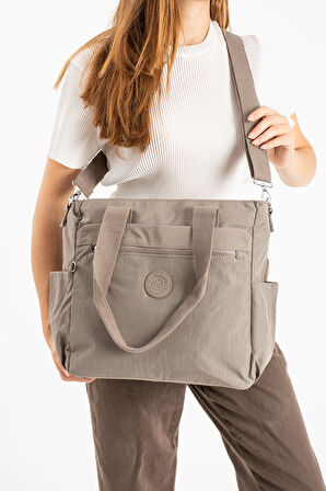 Sanmorris Kadın Büyük Boy Çok Bölmeli Suya Dayanıklı Çapraz Ve Omuz Askılı Çanta