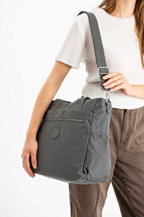 Sanmorris Kadın Büyük Boy Çok Bölmeli Suya Dayanıklı Çapraz Ve Omuz Askılı Çanta