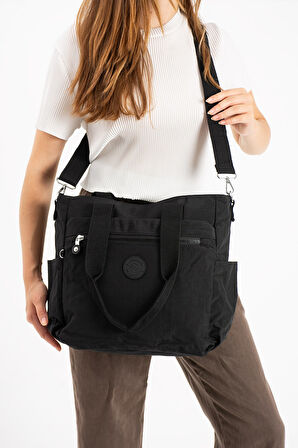 Sanmorris Kadın Büyük Boy Çok Bölmeli Suya Dayanıklı Çapraz Ve Omuz Askılı Çanta