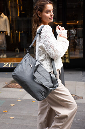 Sanmorris Paraşüt Kumaş Çok Gözlü Hafif Günlük ve Seyahat Omuz Çantası