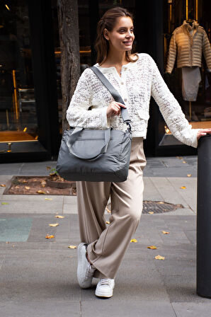 Sanmorris Paraşüt Kumaş Çok Gözlü Hafif Günlük ve Seyahat Omuz Çantası