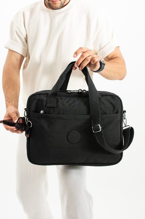 Sanmorris Unisex Klinkır Koyu Gri Renkli Suya Dayanıklı Laptop Bölmeli Çapraz Askılı Evrak Ve Laptop
