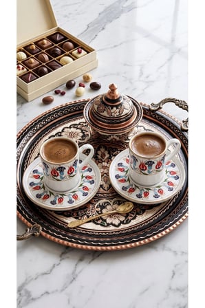 Lapis 6 Kişilik Porselen Fincan Takımı 12 Parça Özel kutulu