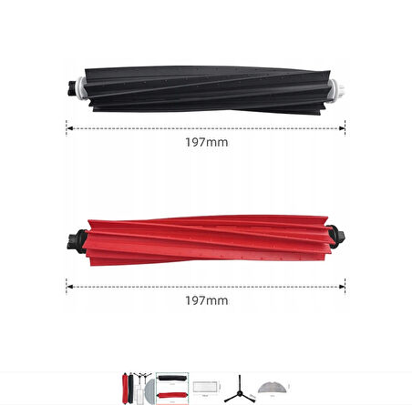 srfn ticaret Roborock s8 PRO ULTRA Uyumlu Ana Fırça 1 Det (Çiftli)