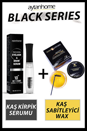 Kaş Kirpik Bakım Serumu + Kaş Sabitleyici Wax (Black Serias)