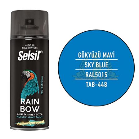 Selsil Rainbow Akrilik Sprey Boya GÖKYÜZÜ MAVİSİ 400 ml. - RAL5015