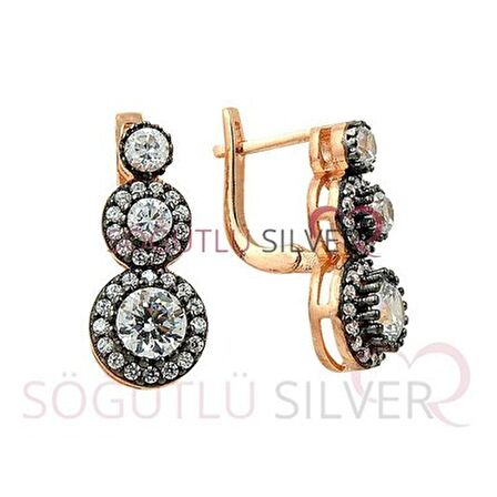 Tria elmas montürlü rose üçlü set