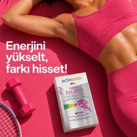 Actomins® Women Balance + Energy Set – Kırmızı Ginseng, Epimedium, Turnera diffusa, Tribulus ve L-Arjinin İçeren Takviye Edici Gıda Seti