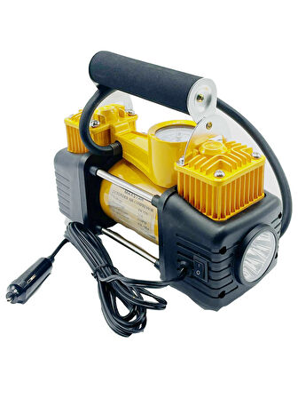 Profesyonel 730P Çift Pistonlu 12 V 150 Psi Dakikada 95 Lt Araç Araba Lastik Bot Şişirme Kompresörü