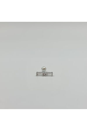 Cerrahi Çelik Taşlı Baget Küpe Tragus Helix Kıkırdak Piercing