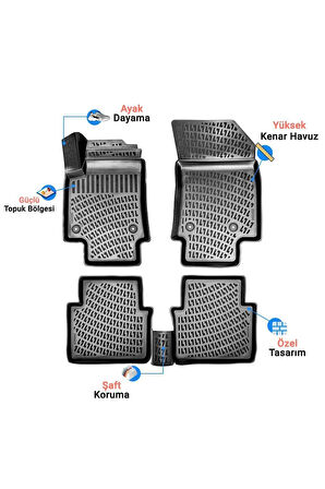 Ford Explorer 5 koltuk USA 2013 Araca Özel Üretim 3D Havuzlu Paspas ve Bagaj Havuzu