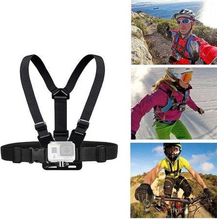 Aksiyon Kamerası Ve Telefon Uyumlu Göğüs Bağlantı Askısı Chesty Kemer Seti - GoPro, SJCAM, iPhone, Android Uyumlu  Chest Mount Holder