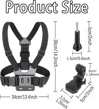 Aksiyon Kamerası Ve Telefon Uyumlu Göğüs Bağlantı Askısı Chesty Kemer Seti - GoPro, SJCAM, iPhone, Android Uyumlu  Chest Mount Holder