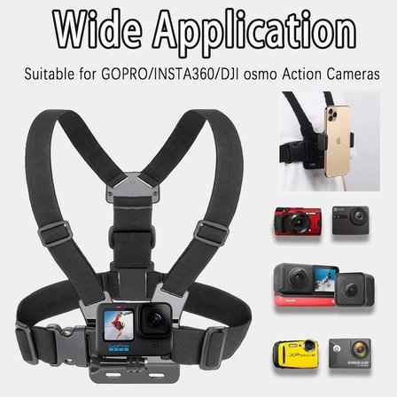 Aksiyon Kamerası Ve Telefon Uyumlu Göğüs Bağlantı Askısı Chesty Kemer Seti - GoPro, SJCAM, iPhone, Android Uyumlu  Chest Mount Holder