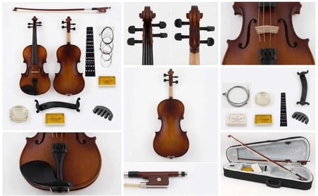 Dominelli 4/4 Keman Seti - Askılı Hardcase Çanta + Yay + Reçine + Omuz Yastığı + Susturucu + Tel Seti