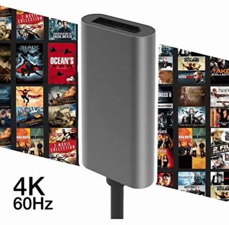 4K@60Hz Type C To Displayport Dönüştürücü Çevirici Adaptör