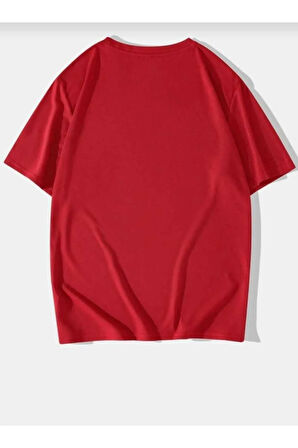 sevimli kedi baskılı oversize basic o yaka unisex t-şhirt