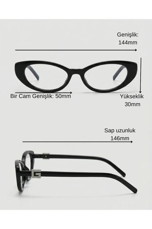 Sezen Siyah G Aksesuarlı Minimal Popüler Model Mavi Işık Korumalı Cam Değişebilen Gözlük