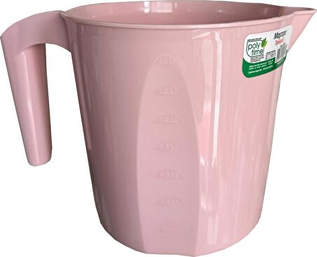 Polytime Plastik Pembe Ölçekli Maşrapa - 1.5 Litre