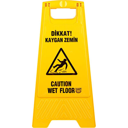 Üçtem Rindo İş Güvenliği Dikkat Kaygan Zemin Uyarı ve Yönlendirme Levhası -Sarı-33x63 Cm-Kaliteli