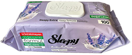 Sleepy Extra Doğal Lavanta Özlü Islak Yüzey Temizlik Havlusu - 100'lü 10 Paket