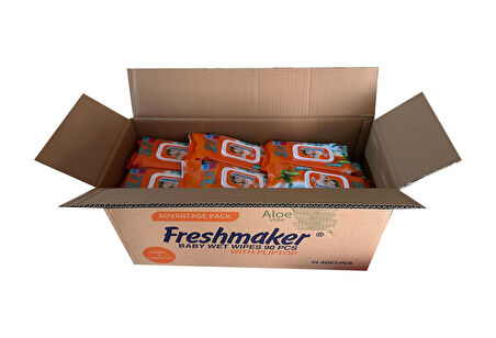 Freshmaker Islak Havlu Mendil - Alkolsüz - pH Dengelenmiş - Çiçeksi Kokular - 90 Adetlik 24 Paket