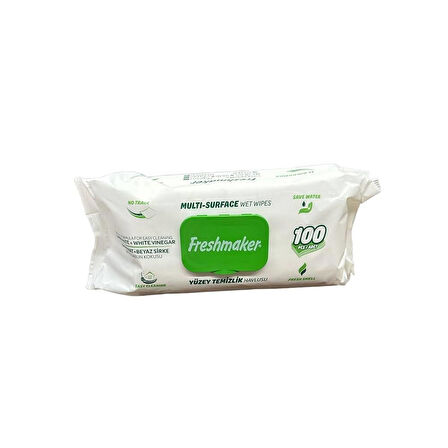 Freshmaker Karbonat ve Beyaz Sirke Katkılı Yüzey Temizlik Islak Havlusu - 100'lü 10 Paket