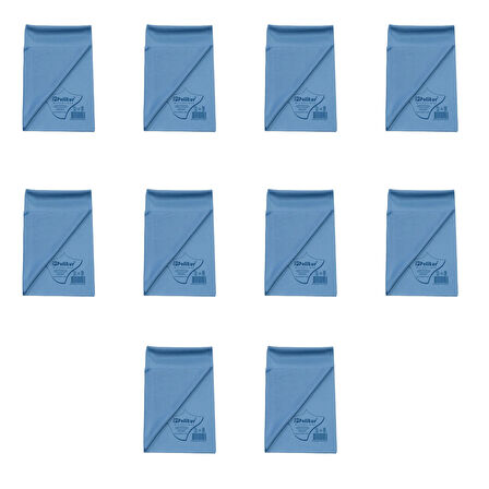 Polikur Mikrofiber Sık Dokulu Cam Temizlik Bezi - Mavi - 40x50 Cm. - 10 Adet