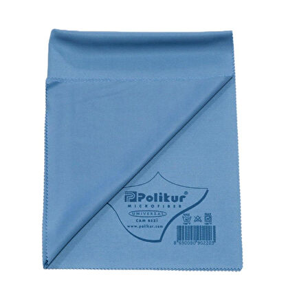 Polikur Mikrofiber Sık Dokulu Cam Temizlik Bezi - Mavi - 40x50 Cm. - 10 Adet
