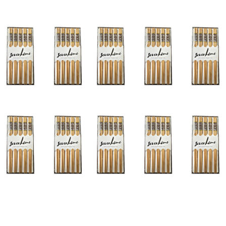 Desenli Yıkanabilir Kore Japon Çin Bambu Chopsticks Yemek Çubuğu - 24 Cm. - 5 Çiftlik 10 Paket