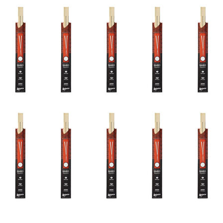 Yıkanabilir Bambu Kore Japon Çin Yemek Çubuğu Chopsticks - 23 Cm. - 10 Çiftlik 1 Paket