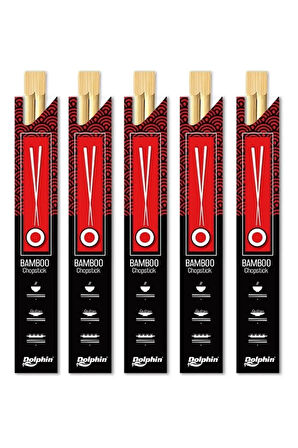 Yıkanabilir Bambu Kore Japon Çin Yemek Çubuğu Chopsticks - 23 Cm. - 5 Çiftlik 1 Paket