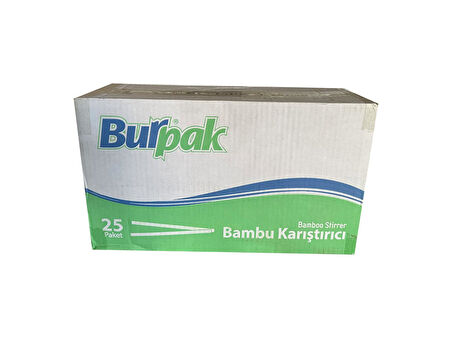 Burpak Tahta Ahşap Bambu Çay Kahve Karıştırıcı Çubuk Kaşık - 11 Cm. - 400 Adetlik 25 Paket