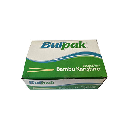 Burpak Tahta Ahşap Bambu Çay Kahve Karıştırıcı Çubuk Kaşık - 11 Cm. - 400 Adetlik 25 Paket