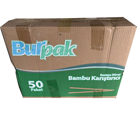 Burpak Tahta Ahşap Bambu Çay Kahve Karıştırıcı Çubuk Kaşık - 11 Cm. - 400 Adetlik 50 Paket - Koli