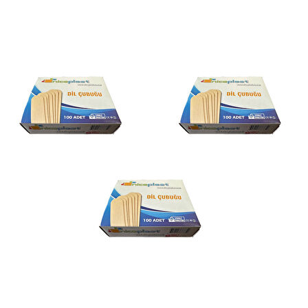 Niceplast Dil Çubuğu Ahşap Maket Çubukları 2 x 14 Cm. - 50 Adetlik 3 Paket