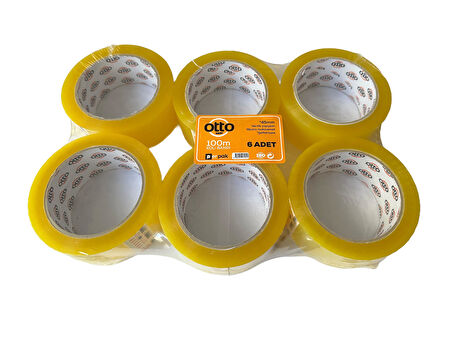 Otto Bant Şeffaf Koli Bandı Bantı / 45 mm x 100 Metre / 6 Adetlik 10 Paket