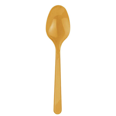 Plastik Lüx Altın Renk Kaşık - Parti Davet Piknik Çorba Yemek Kaşığı - 18 Cm. - 75 Adet
