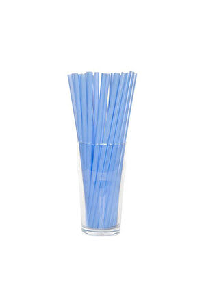 Dolphin Frozen Kalın Kokteyl Buzlu İçecek Pipet - Düz - Turkuaz - 22Cm. - 8mm. -100 Adetlik 10 Paket