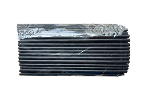 Dökme Kalın Kokteyl Buzlu İçecek Pipet - Düz - Siyah - 22 Cm. - 8 mm. -100 Adetlik Paket