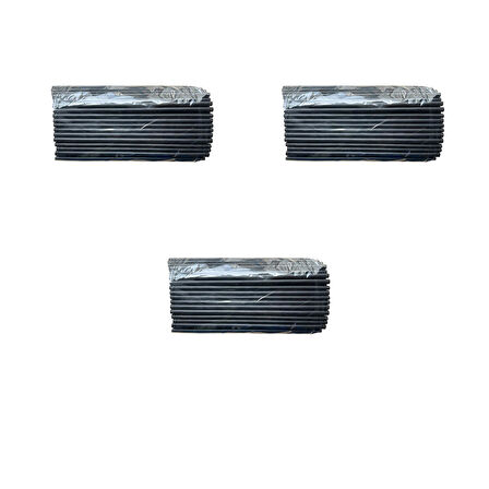 Dökme Kalın Kokteyl Buzlu İçecek Pipet - Düz - Siyah - 22 Cm. - 8 mm. -100 Adetlik 3 Paket