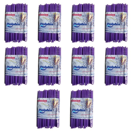 Dolphin Frozen Kalın Kokteyl Buzlu İçecek Pipet - Düz - Mor - 22 Cm. - 8 mm. -100 Adetlik 10 Paket