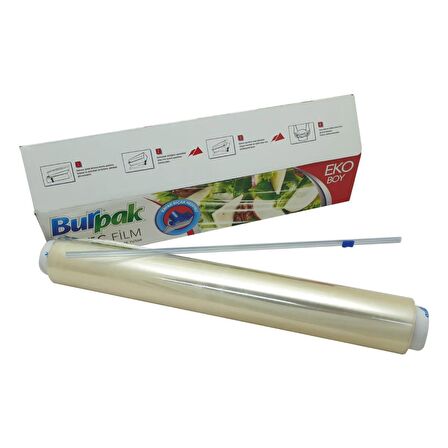 Burpak Eko Şeffaf Mutfak Rulo Streç Film Folyo - 45 Cm. x 166 Metre - 9,5 Mikron - Gıdaya Uygun