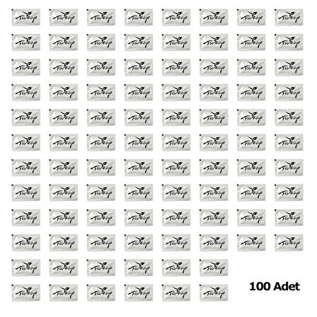 Tek Kullanımlık Otel Islak Mendil Paket / 6x10 Cm. / Türkiye Yazılı Baskılı Poşet / 100 Adetlik Paket
