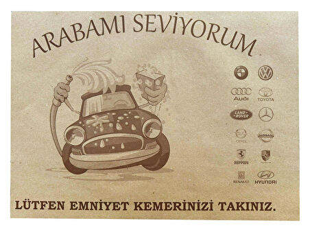 Baskılı Saman Kağıt Oto Araç Araba Paspas Kağıdı - 35x50 Cm. - 50 Adetlik 5 Paket