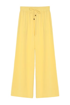Beli Lastikli Bol Paça Pantolon